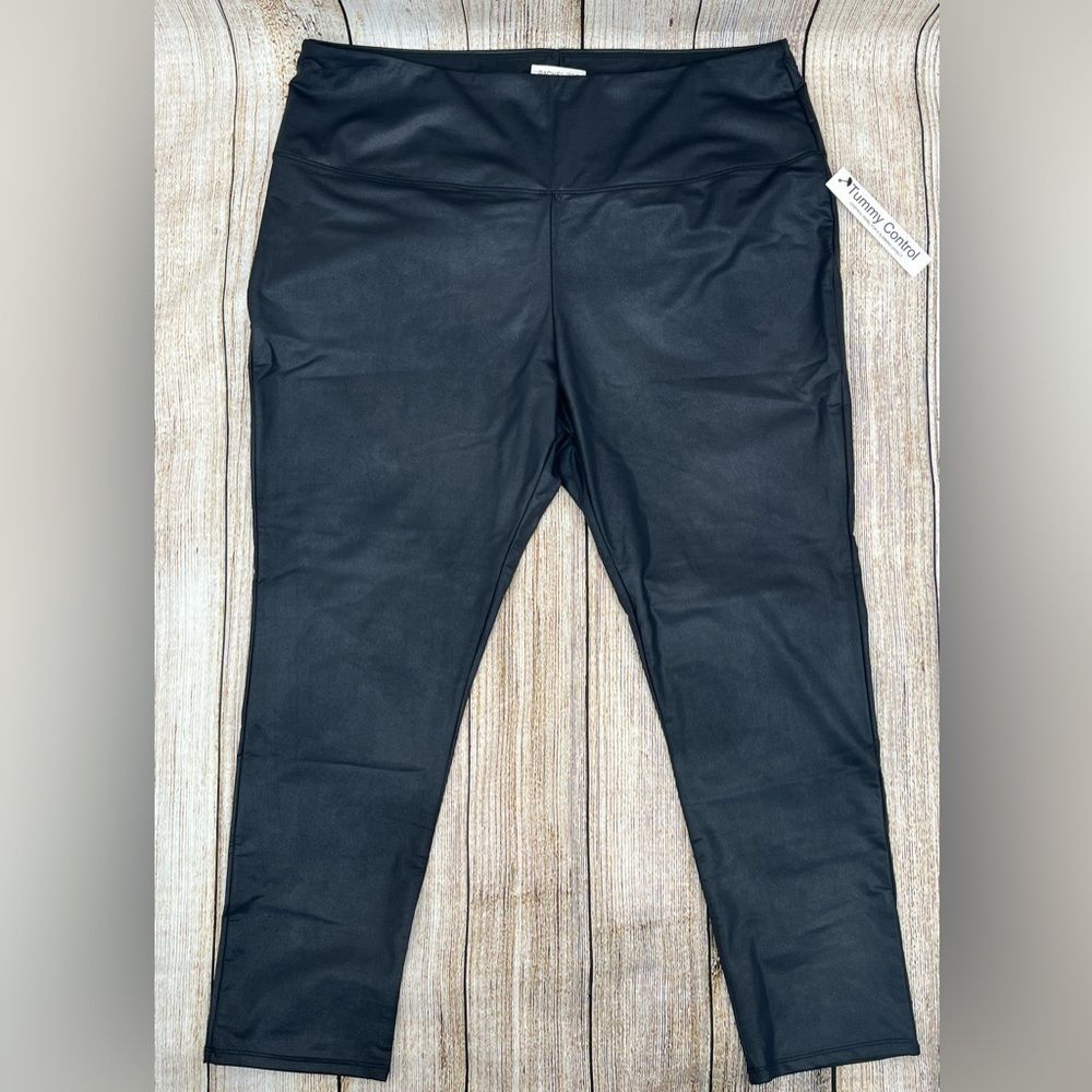 Rachel‎ Zoe Leggings Plus Size 3X Black Ponte Knit High Waist Tummy Control NWT